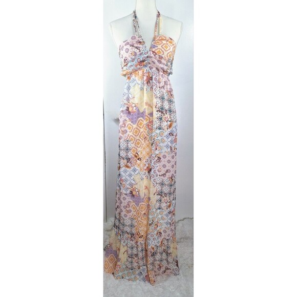 Fate Colorful Paisley Patchwork Maxi Hippie Boho Festival Beach Dress Sz Medium - Picture 2 of 9